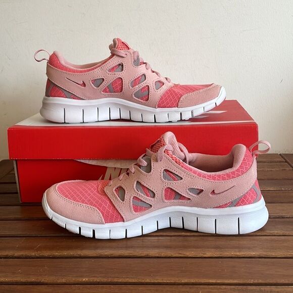 Nike Free Run 2 (GS)Pink Big Kid 7Y/Women Size 8.5(DQ4712-600) - Picture 2 of 13